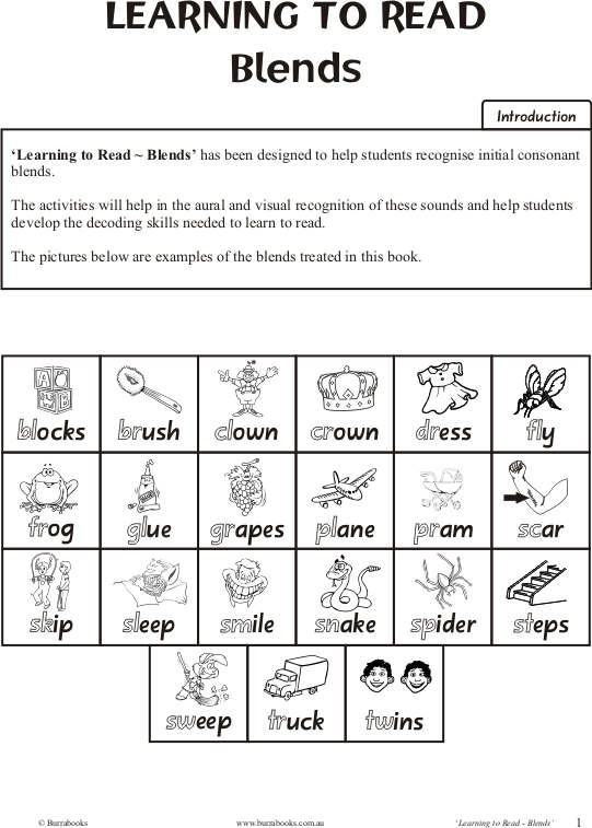 Learning to Read – Blends
