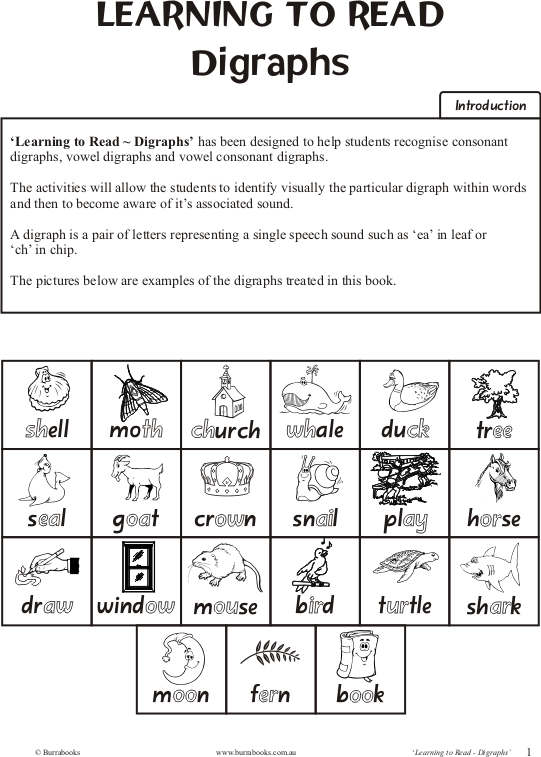 Learning to Read – Digraphs
