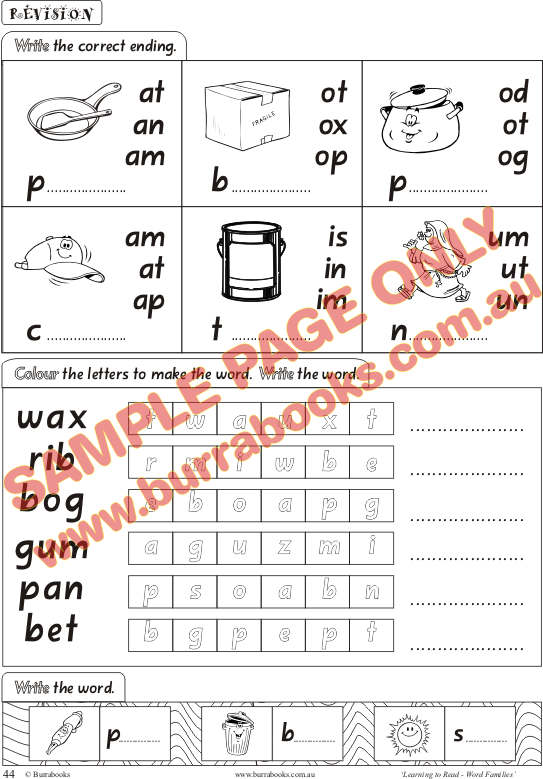 Learning to Read – Word Families