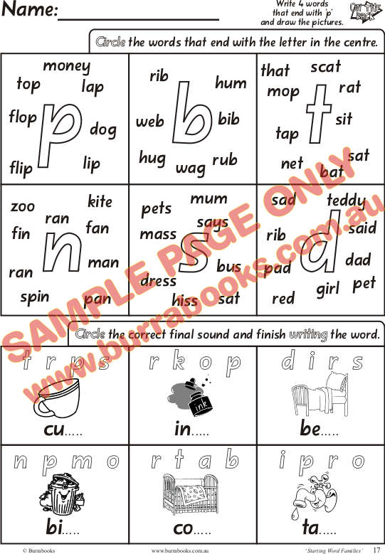 Starting Word Families
